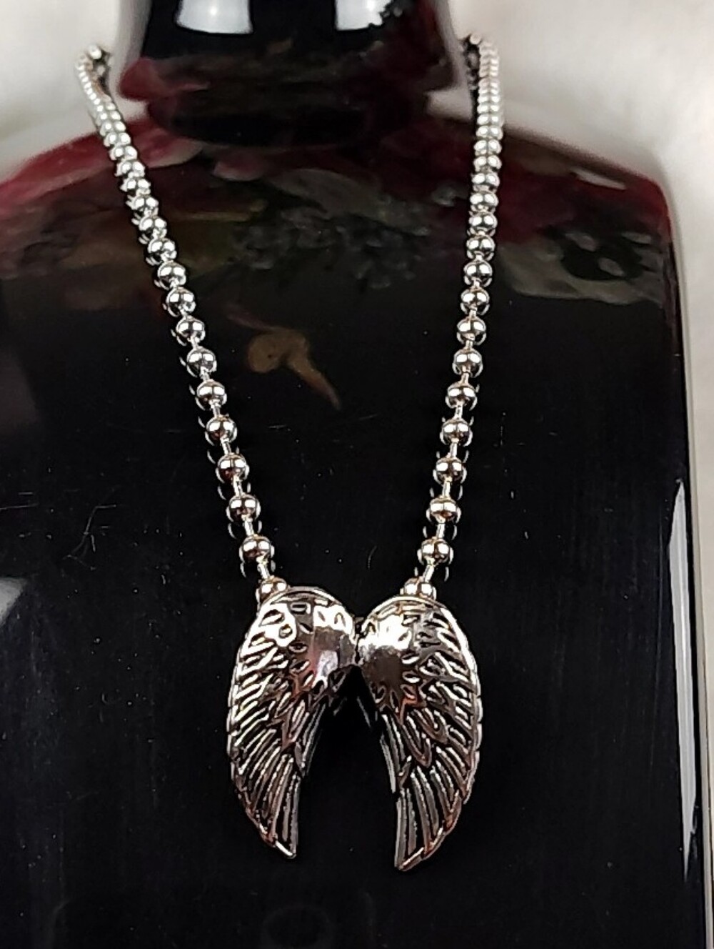 Ethereal Stainless Steel Angel Wings Choker Necklace Nickel Free Hypoallergenic